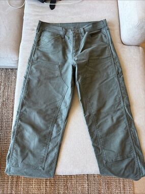 Levi's Olive Cargo Work Pants - Utility Pocket Detail